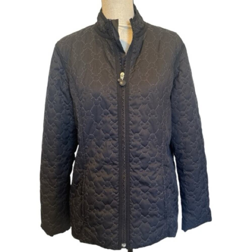 Disney World Black Mickey Mouse Quilted Lightweight Jacket Large